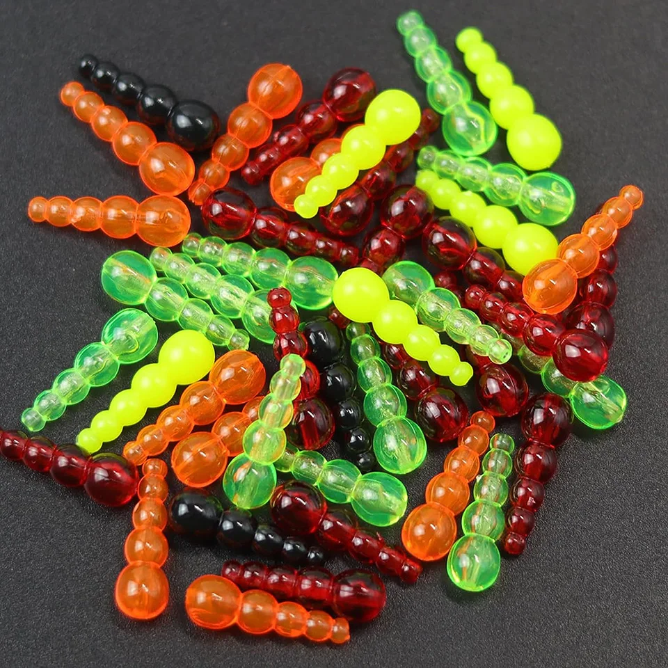 100/250pcs Fishing Spinner Body Stacked Beads Bright Colour 18mm Rig  Tackles