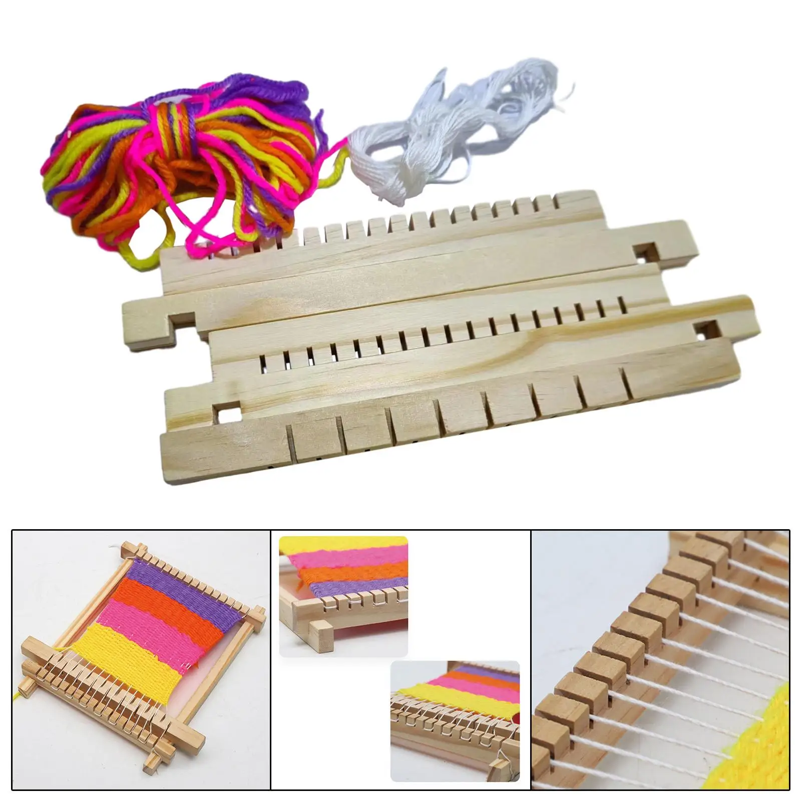 Kids Wooden Weaving Loom, Handcraft Weaving Loom, Hands on Skills for Knitted