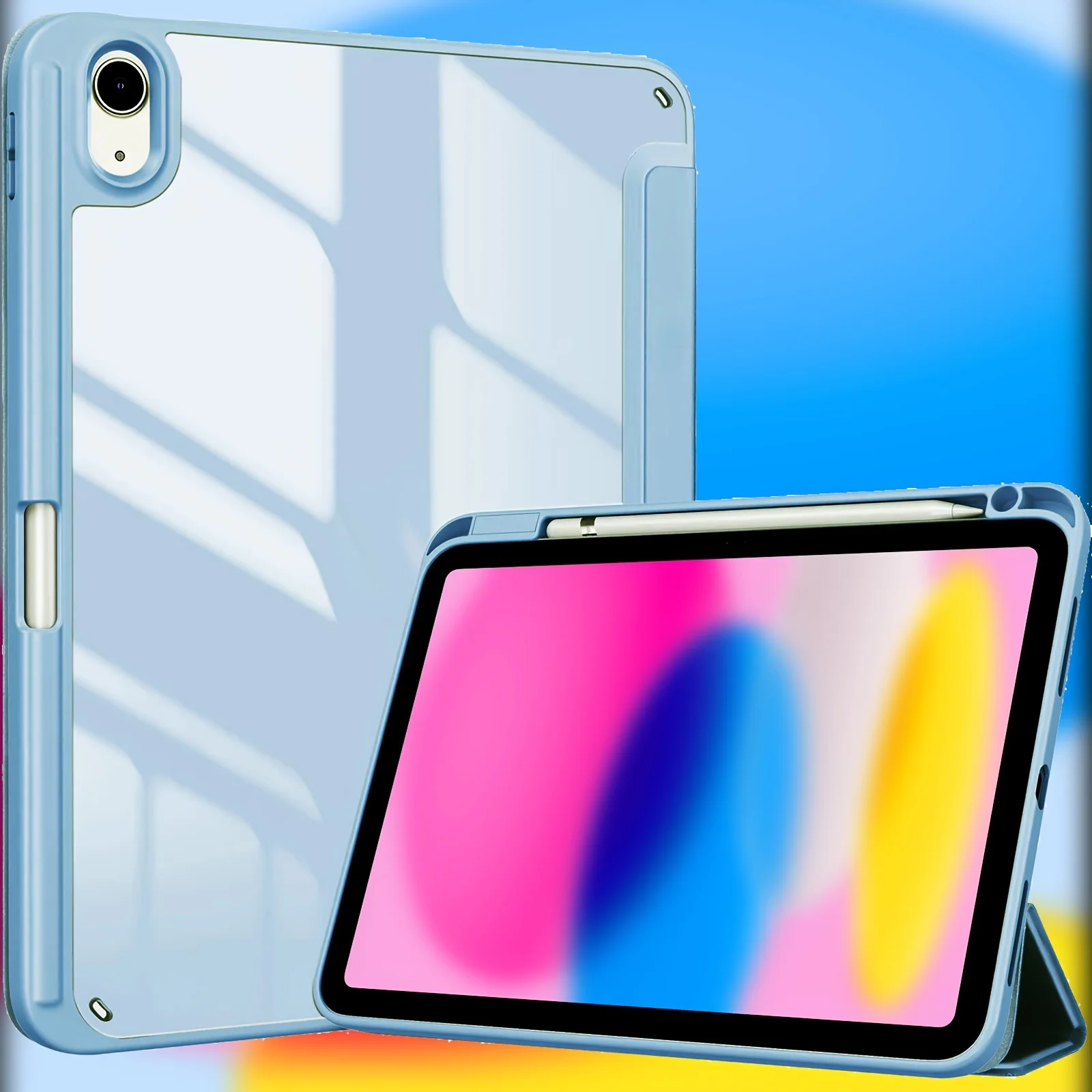 Versatile Tablet Protective Clear PC Cover with Wake Feature