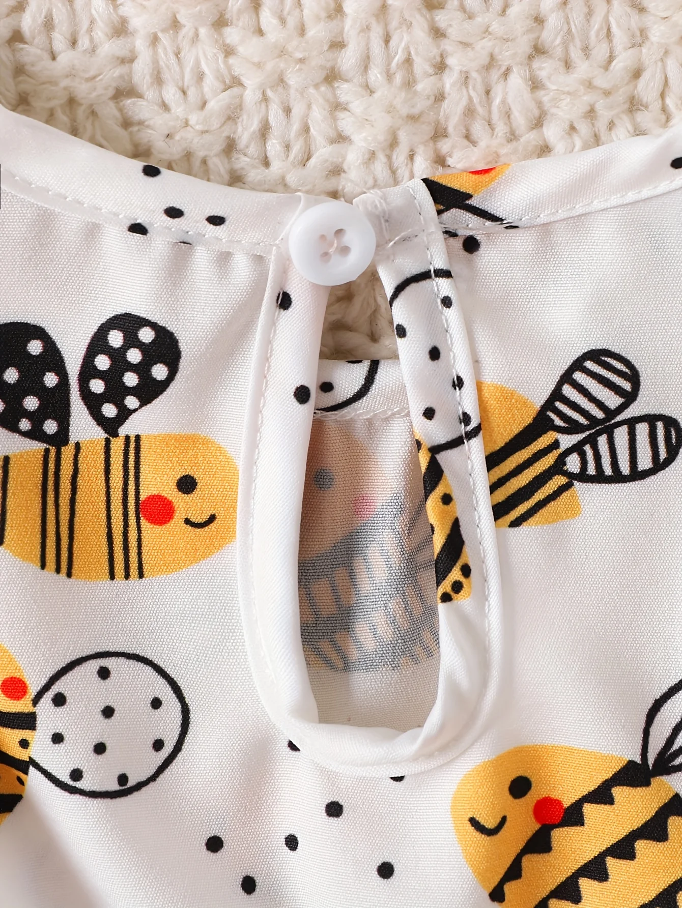 Single-Piece Baby Girl Casual Dress for Spring and Summer, Cute Style, Milk Silk, Fun Cartoon Bee Digital Print Pattern, Mesh Baby Girl Dress 5