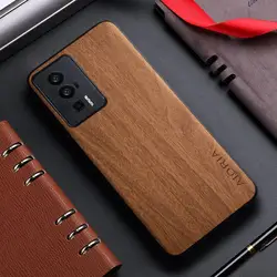 Premium Bamboo Wood Pattern Leather Case - Protective Cover with  Design for Poco M5S (Yellow)