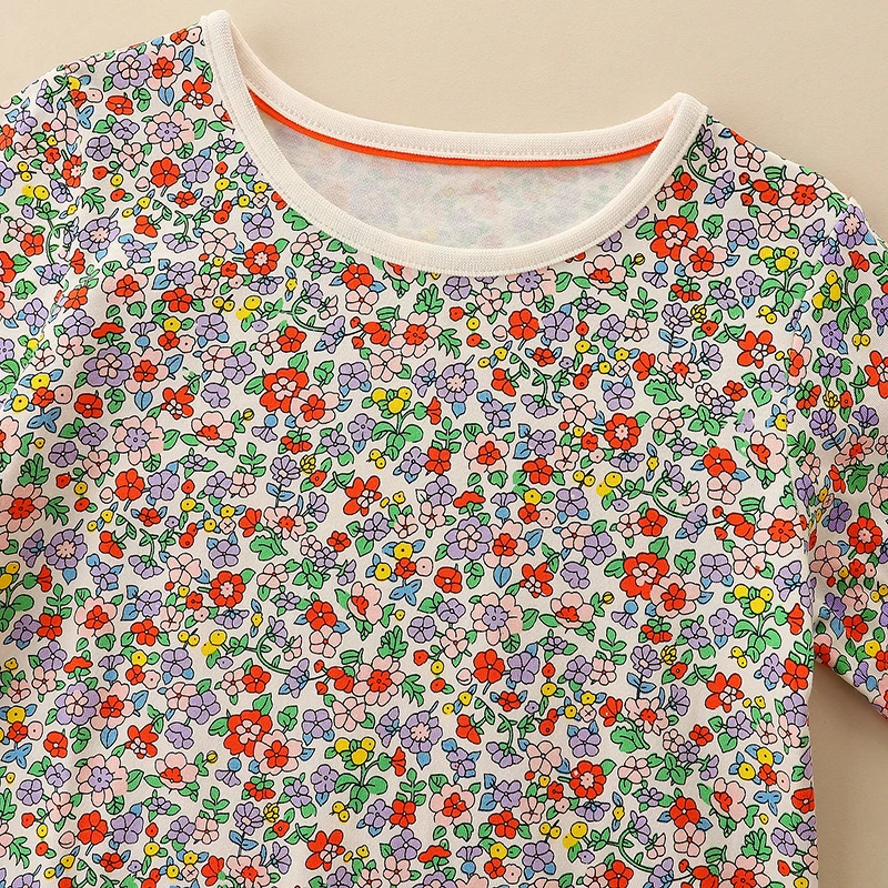 2025 Autumn Clothing for Girls Kids Clothes Long Sleeves Cotton Clothes Flowers Pumpkin Halloween Dress Cotton