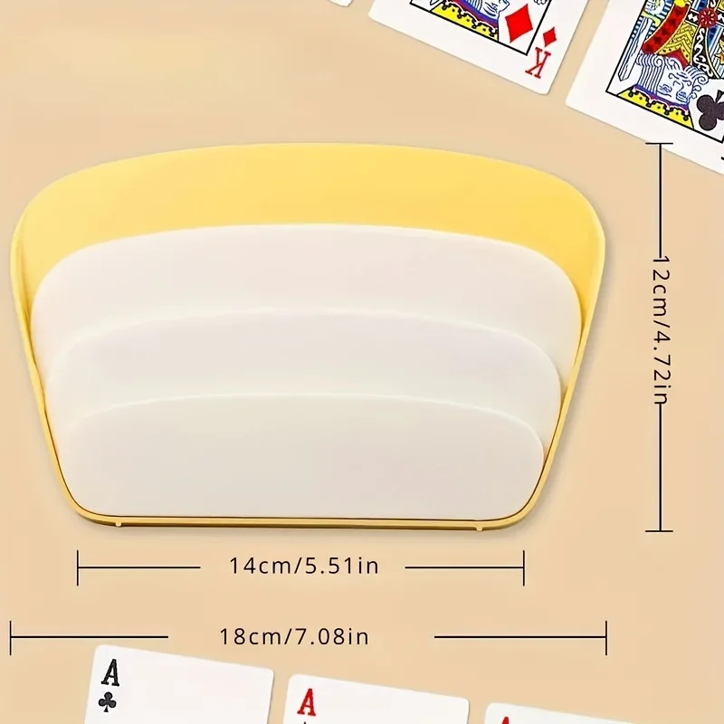4-Pack Yellow PVC Card Holders for Playing Cards, Poker Party, Family Game Night, Card Game Accessories