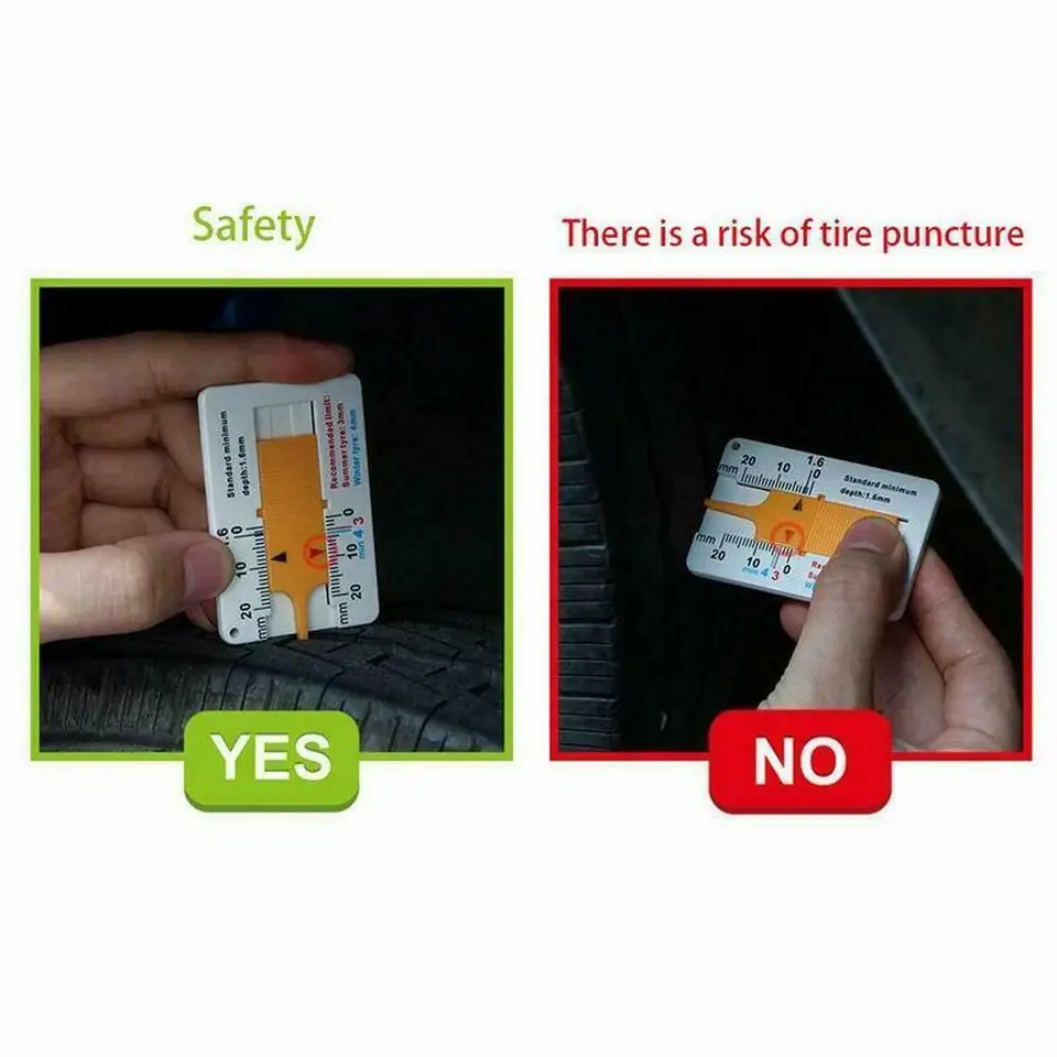 6 Pcs 0-20 Mm Depth Meter Tire Tread Depth Gauge Tool Plastic Tire Tread Depth