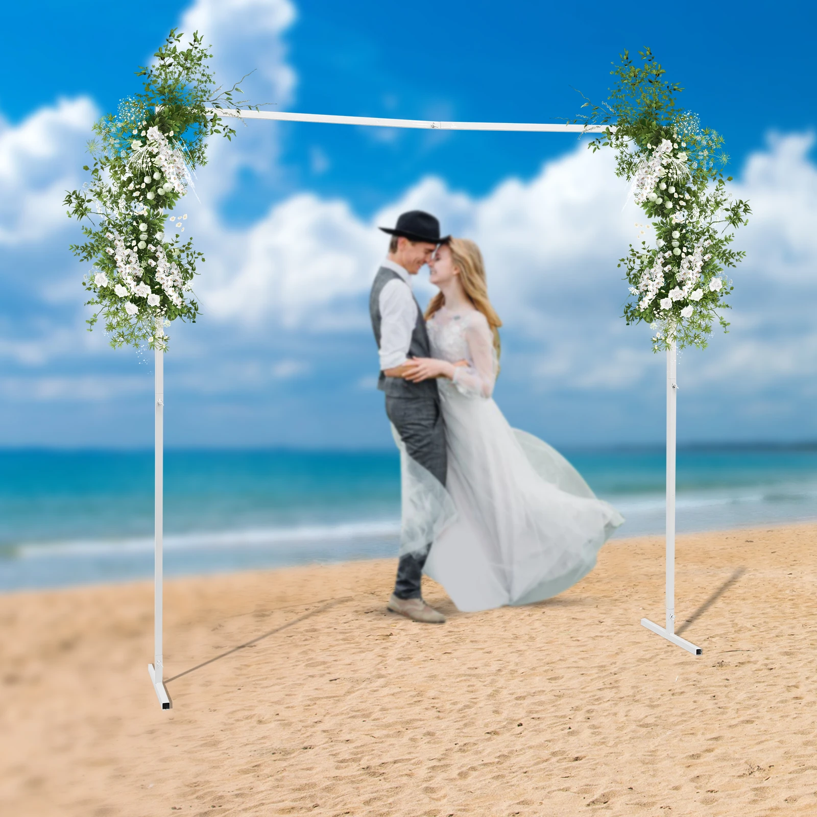 White Extra Large Square Wedding Arches 2*2m for Ceremony Wedding Metal Arch Backdrop Stand wedding arch stand party arch set wedding arch set