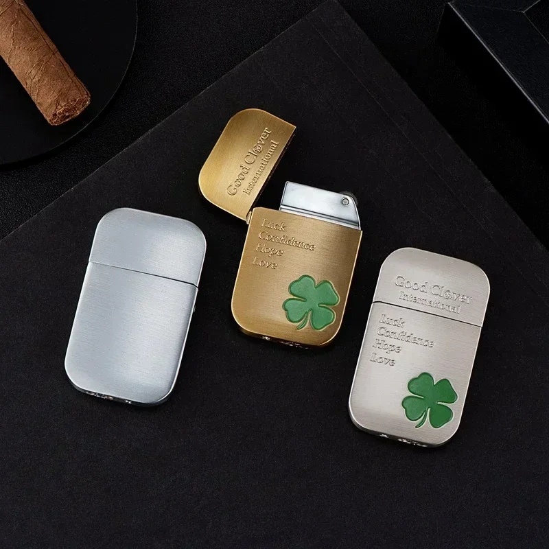 Lucky Grass Lighter Smoking Tool Butane Blowtorch Electronic Metal Women's Lighter Gift Smoking Accessories Tool butane gas lighter cigarette lighter
