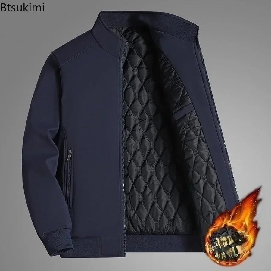 Autumn Winter Men Fleece Thick Parka Coat Jacket Fur Collar 8XL