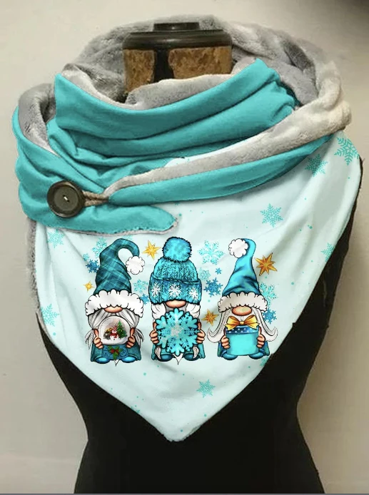 Christmas Gnome Thermal Fleece Casual Scarf And Shawl for Women newborn photography props accessories baby crochet christmas hat shawl wrap studio baby photo props infant photography clothing