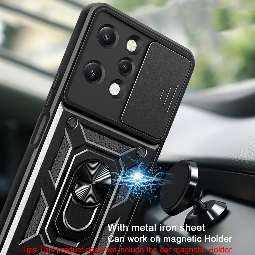 QUIETIP Funda compatible con Xiaomi Redmi Note 12 4G, TPU + PC duro a  prueba de golpes, anillo magnético para montaje de coche, cubierta de