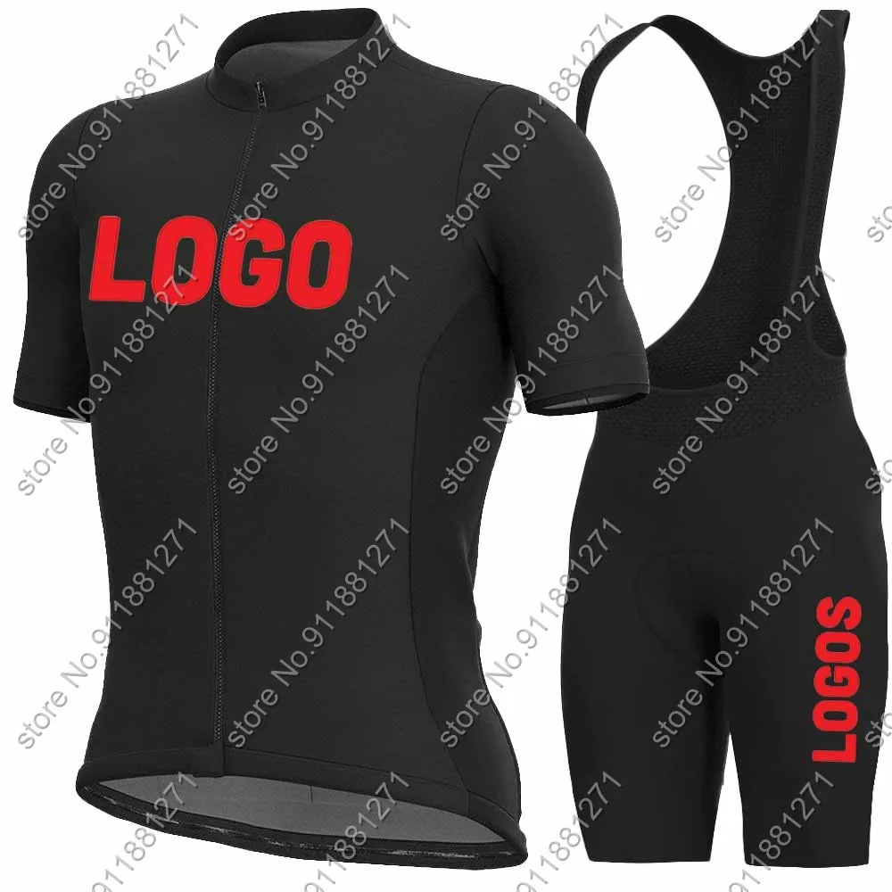 2024 Custom DIY Cycling Jersey Set Black Factory Cycling Clothing Road Bike Shirts Suit Bicycle Bib Shorts MTB Wear Ropa