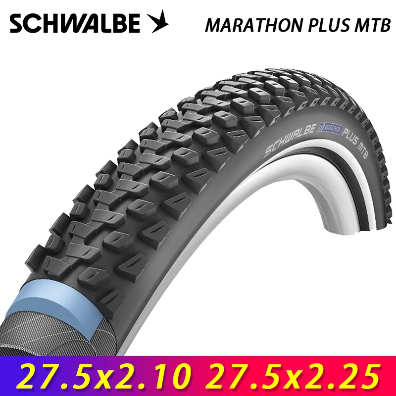 

SCHWALBE Original 27.5x2.10/2.25 MARATHON PLUS MTB Black-Reflex Wired Bicycle Tire for E-Bike Off-Road MTB Bike Cycling Parts