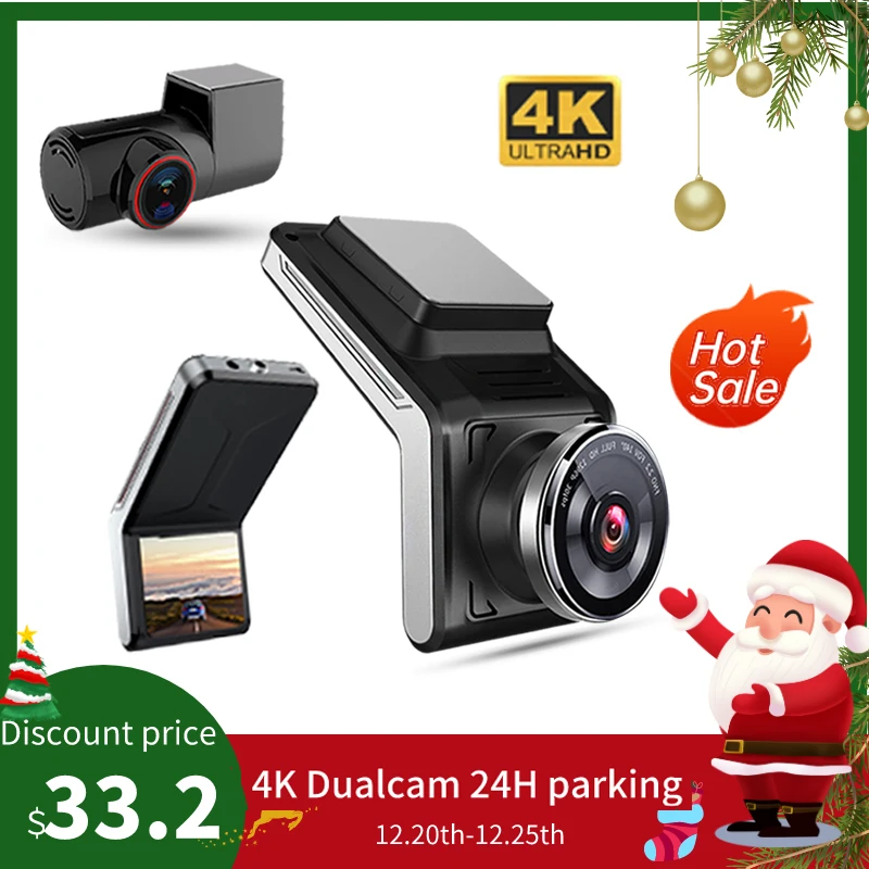 Sameuo U2000 dash cam front and rear 4k 2160P 2 camera CAR dvr dashcam  Video Recorder Auto Night Vision 24H Parking Monitor