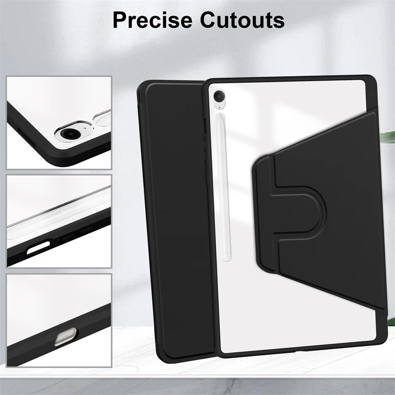 Premium 360° Rotating Acrylic Stand Case with Pen Holder