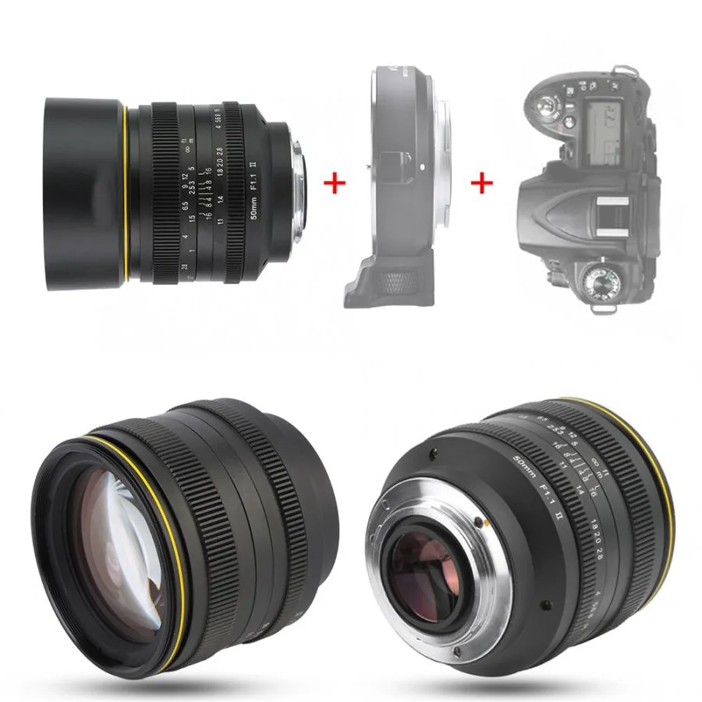 KamLan 50mm f1.1 II APS-C 대형 조리개 카메라 렌즈 캐논  후지 M4/3 올림푸스 파나소닉 미러리스 카메라용 수동 초점