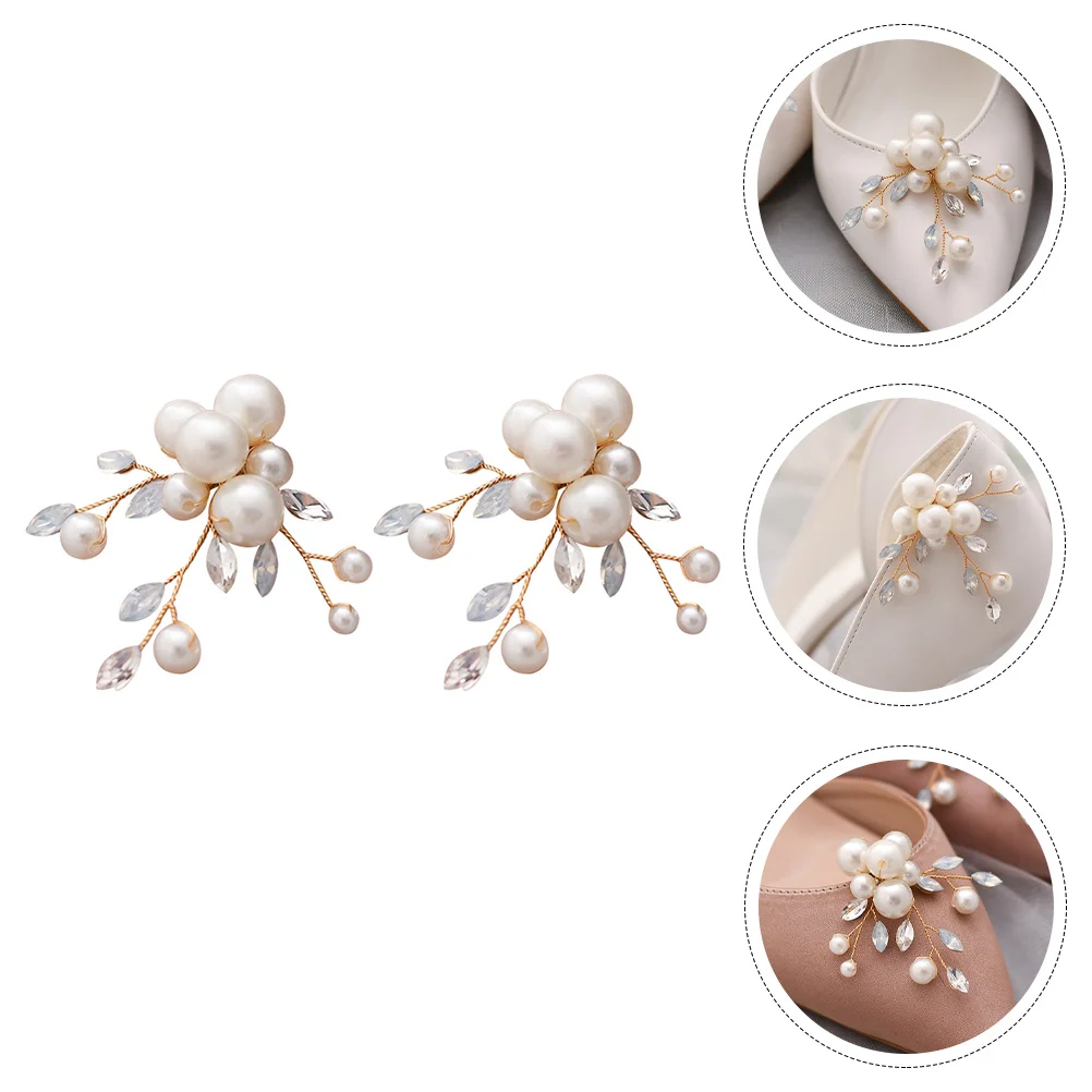 

Shoe Buckle Flower Clips Banquet Shoes Buckles Wedding Decorative Flowers DIY Detachable Crystal Accessories Bride