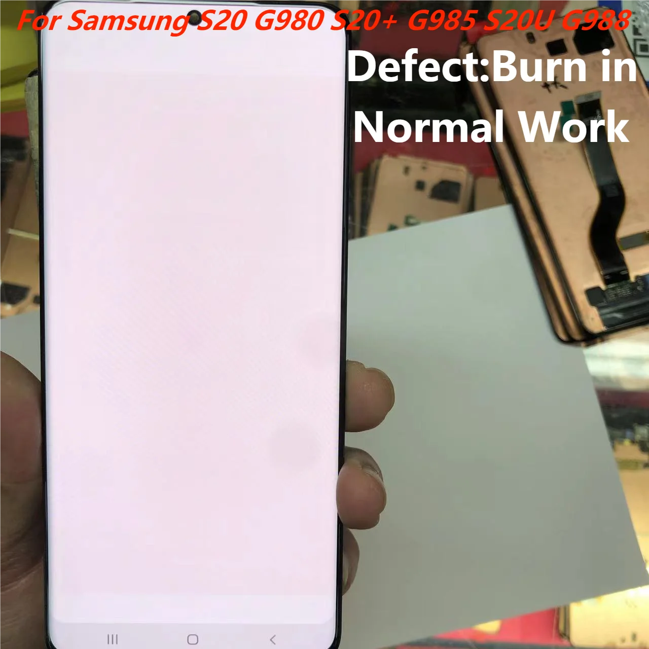 Light Red Burn For Samsung Galaxy S20 G980F Lcd Display With Frame S20 Plus G985F S20 Ultra G988F Touch Screen Repair Parts