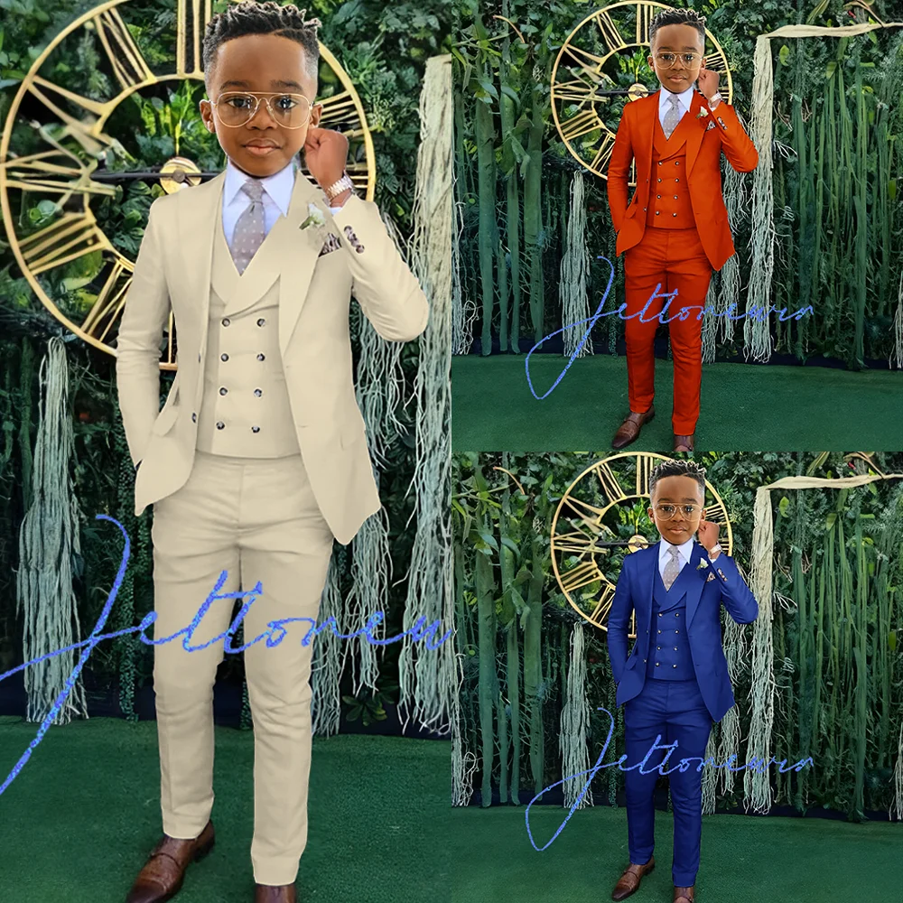 Boys suit 3 piece suit jacket pants vest formal wedding tuxedo kids blazer 2-16T clothing