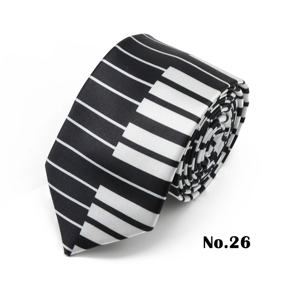 5,5 cm schmale Polyester-Krawatte, schwarz-weiße Streifen, karierter Druck, bunt, bequem, weiche Krawatte, Hochzeit, Party, Accessoires, Geschenk – Detail 26