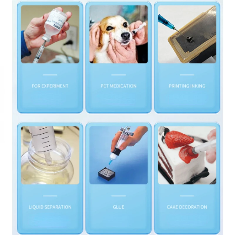Reusable Syringe Disposable Syringe Manual Push Syringe 1ml Feeding Device 13mm Straight Tip Needle 10/20pc