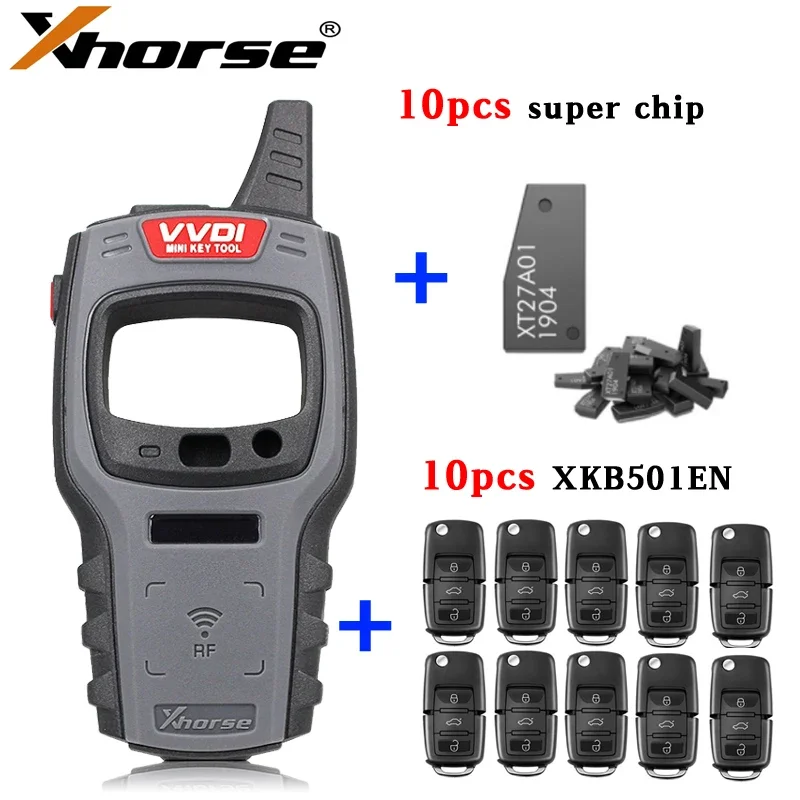 

Xhorse VVDI Mini Key Tool Key Programmer With 10pcs Universal XKB501EN Remote Key Free 96bit 48-Clone Function Global Version