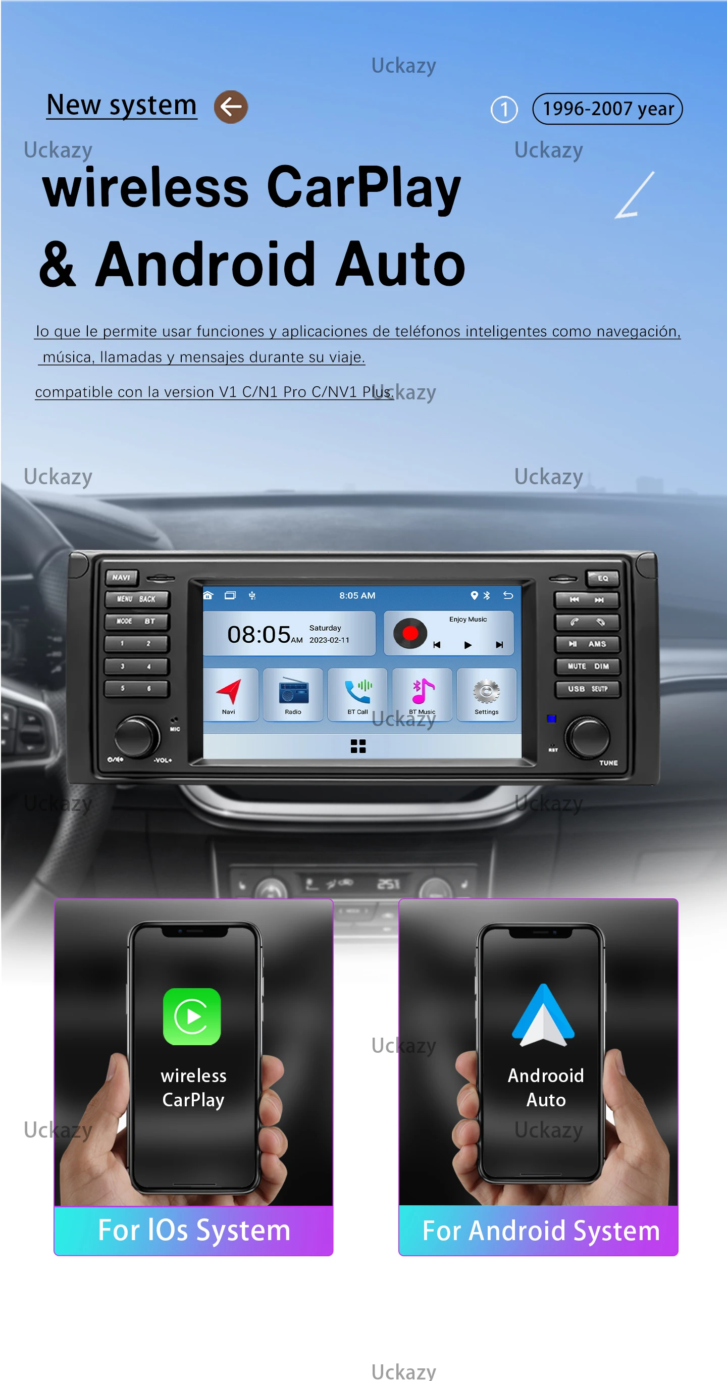Wireless Carplay AutoRadio 2 din Android 13 Car Multimedia Player For BMW X5 11 E53 E39 M5 1996-2003 Stereo GPS Navigation Audio
