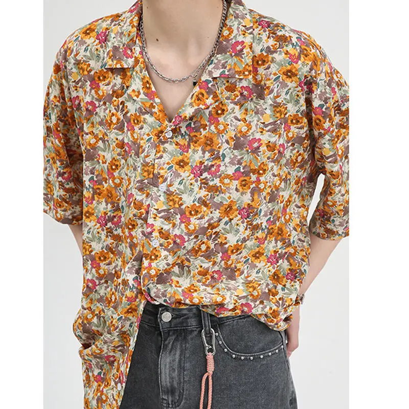 Мужская Летняя Пляжная гавайская рубашка для отпуска