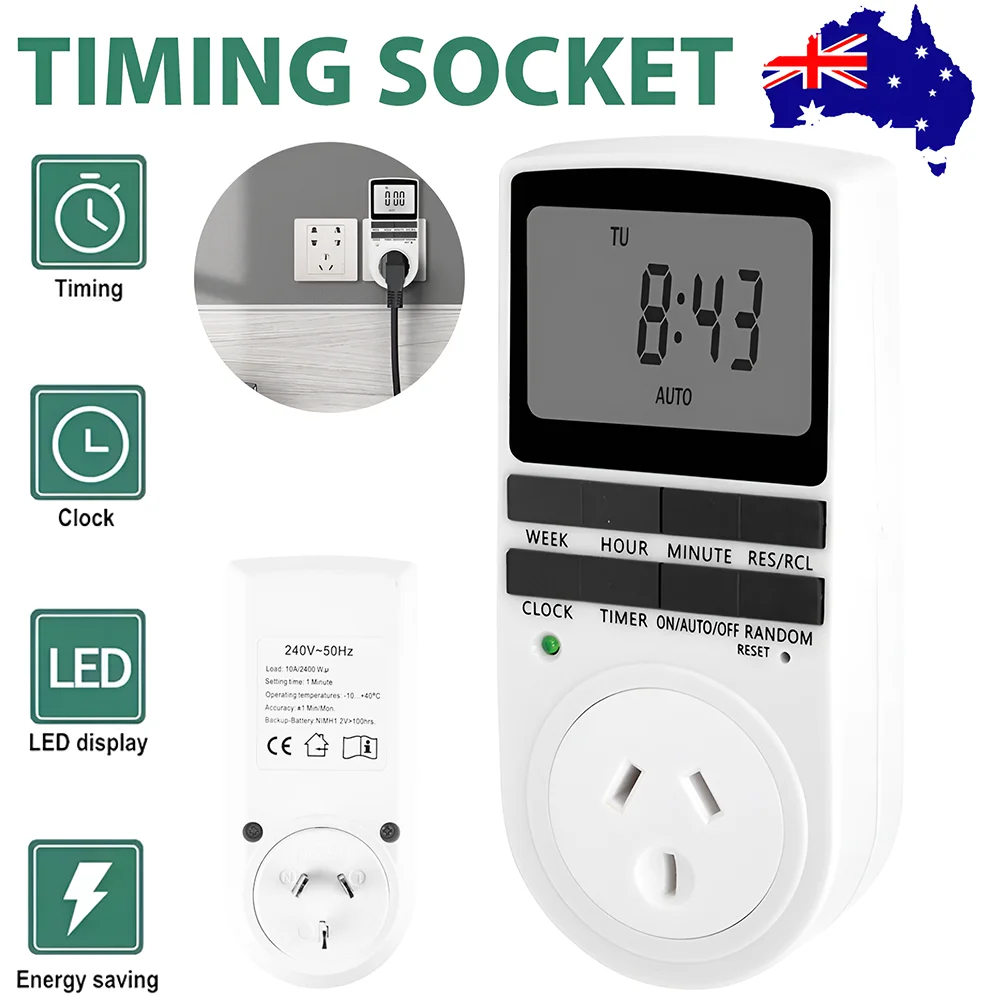 240V Digital Timer Switch Automation Power Socket Electric Countdown ...