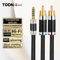 Premium Silver - Plated 4.4mm to 2RCA Hi - Fi Audio Cable for Enhanced Sound Quality