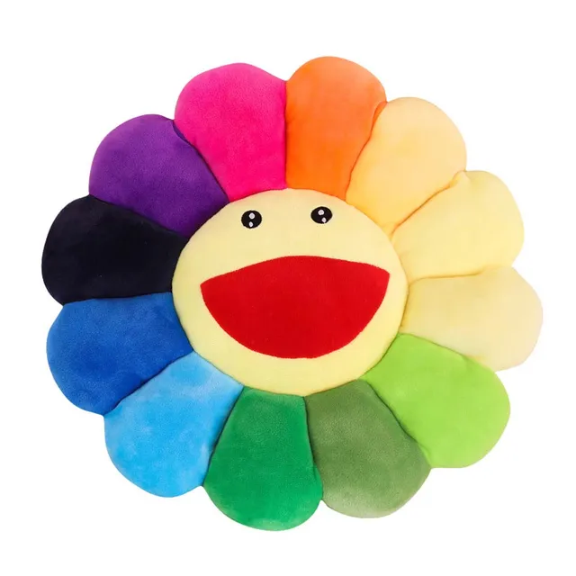 2022 Cute Colorful Plush Toy Kawaii Sunflower Pillow Soft Flower Stuffed Doll for Girls Gifts 43/55cm 6