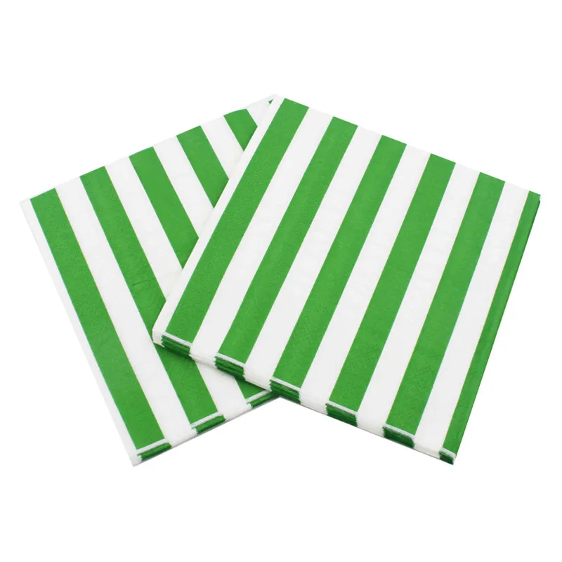 Disposable Tableware Paper Napkins 20Pcs/Pack 33x33cm Disposable Striped Color Printed Table Dinner Tissue Napkins Paper Home Party Decor