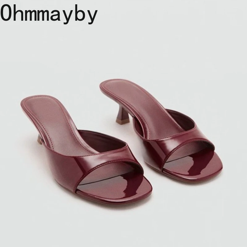 2026 New Summer Open Toe Women Slippers Concise Slip On Thick Heel Dress Shoes Outdoor Vacation Slides Shoes 1