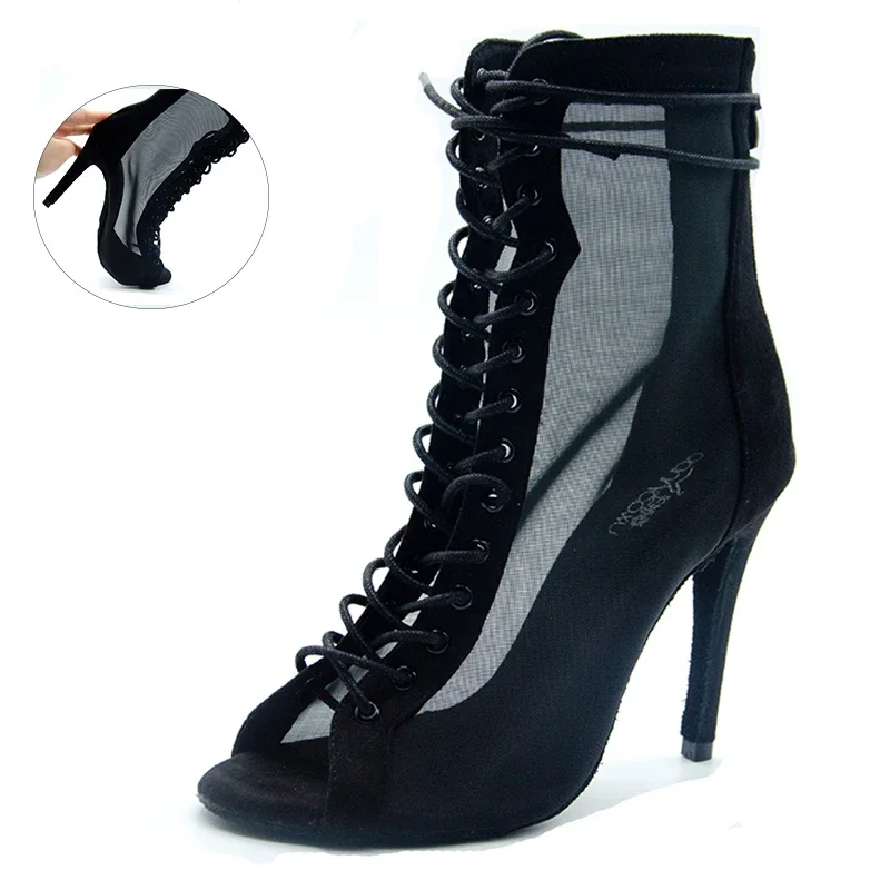 Dance Shoes Woman Ankle Latin Dance Shoes For Girls Soft Bottom Ballroom Salsa Shoes For Daincing Ladies High Heel Pratice Latino