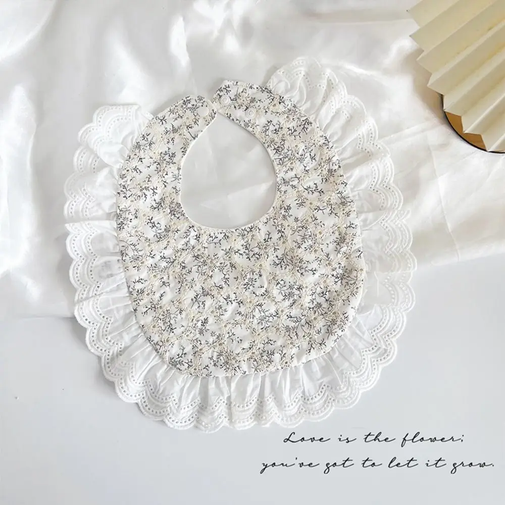 U-shaped Baby Cotton Bibs Waterproof Feeding Baby Drooling Bibs Lace Floral Saliva Towel Cloths Neck Wear Accessories