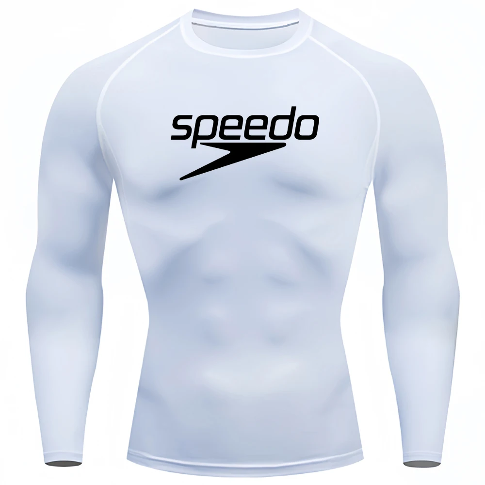 Male swim rash guard long sleeve swimsuit quick dry surf T shirt swimming diving suits S-3XL