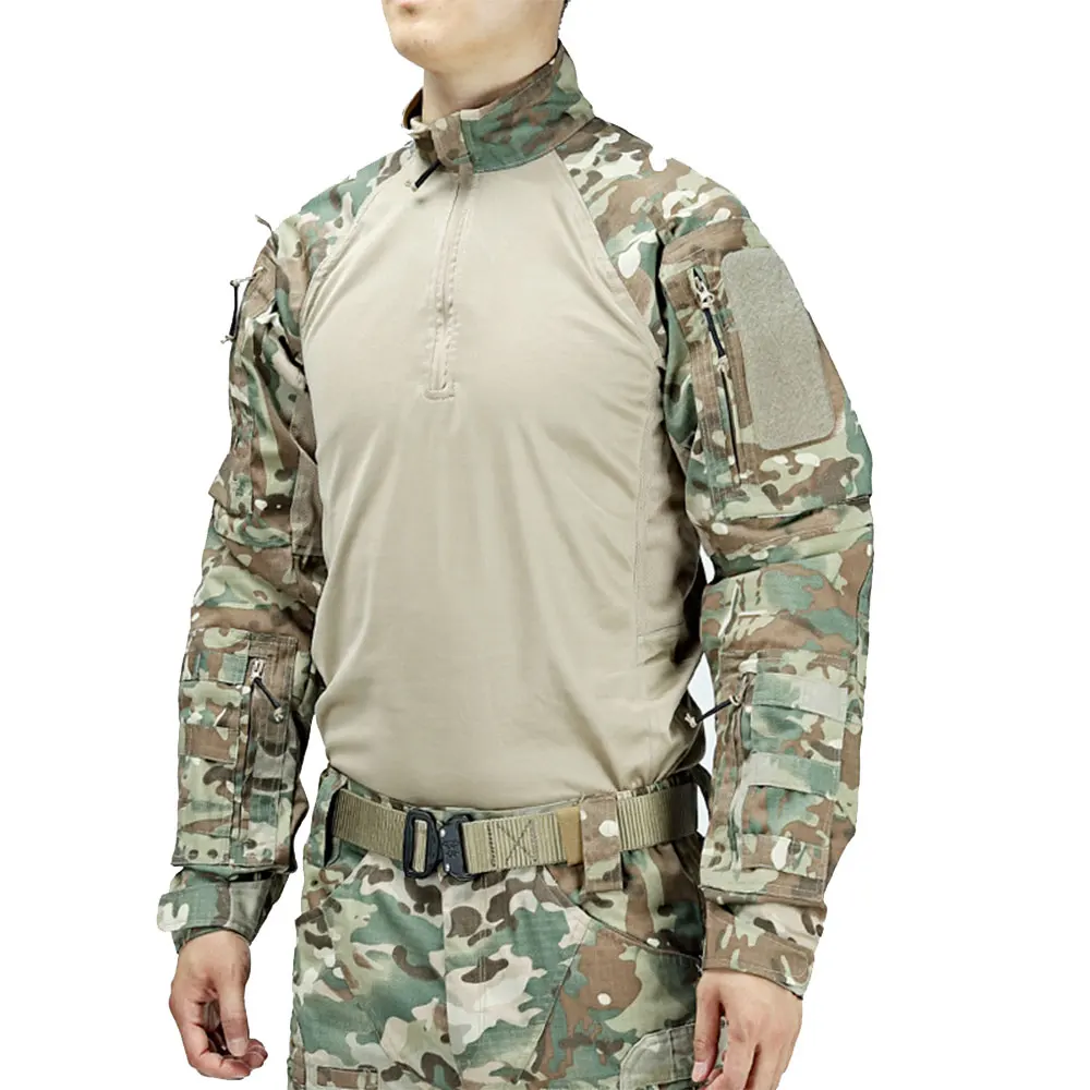 Tactical Combat Shirt Men Cotton Tactical Uniform Camouflage T Shirt Multicam US Clothes Camo Long Sleeve combat shirts combat suit