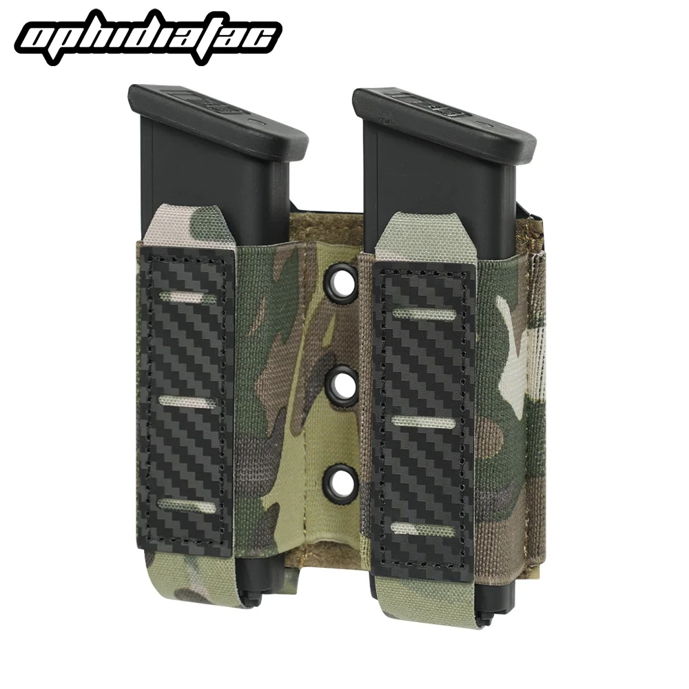 Mag Pouch 9mm Double Mag Carrier Carbon Fiber MOLLE