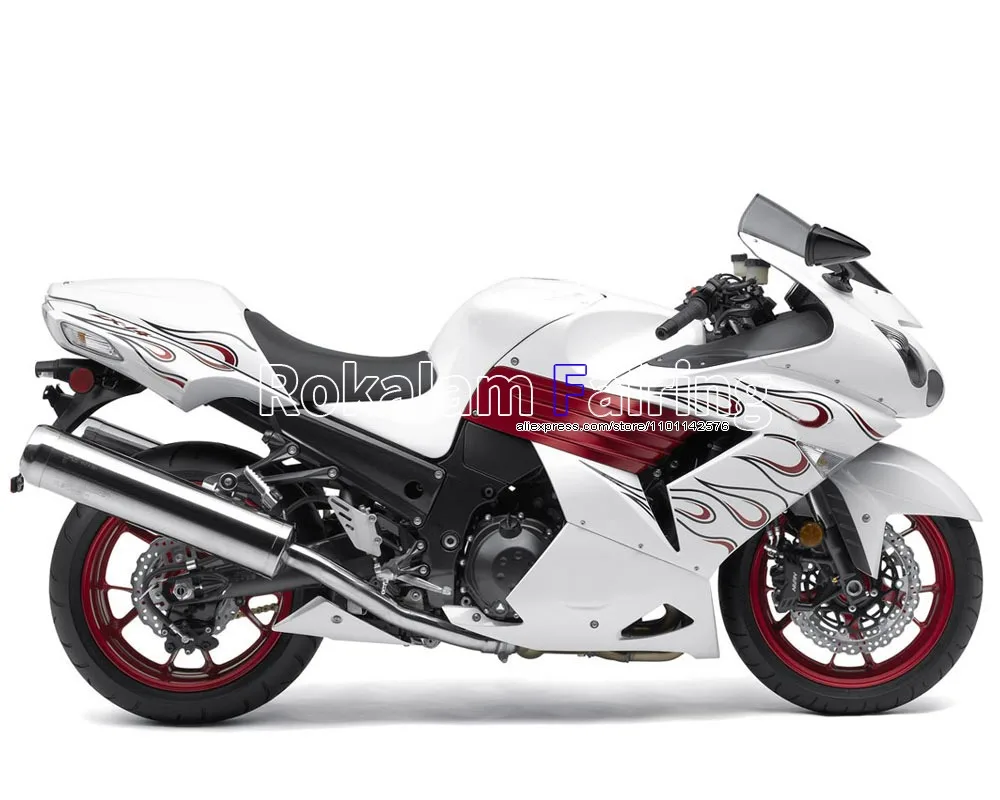

For Kawasaki Ninja ZX-14R 2006-2011 ZZR 1400 06 07 08 09 10 11 ZX 14R Red Flame Sportbike Fairing (Injection molding)