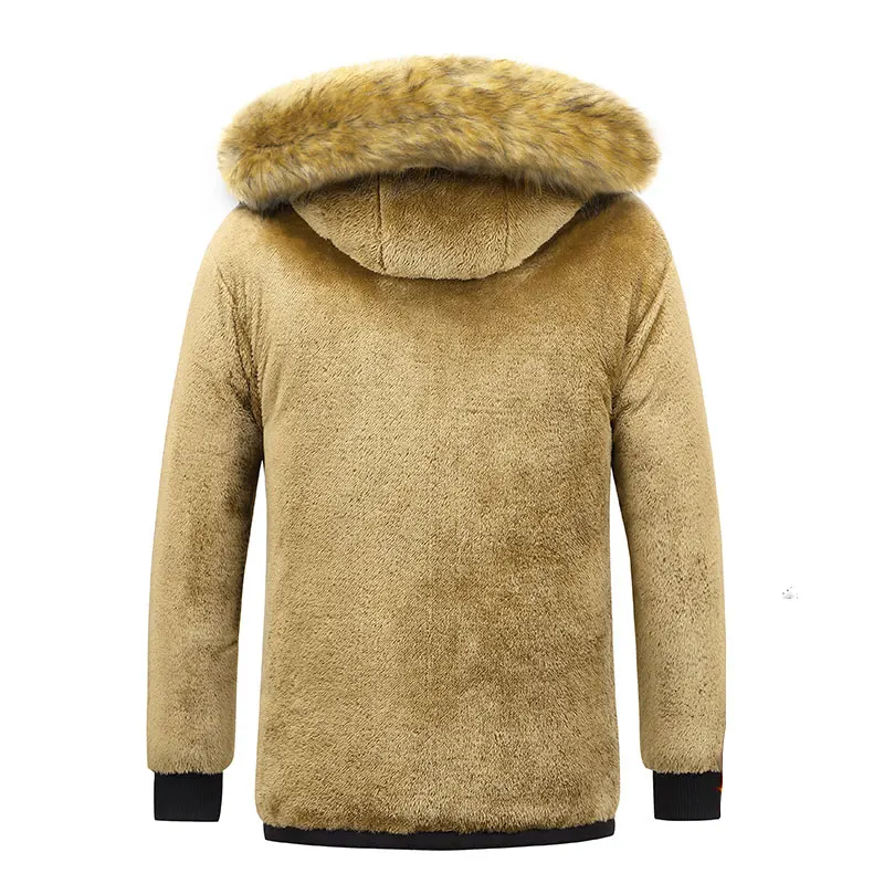 Thick Warm Winter Parka Men Fleece Hooded Men Winter Jacket Coat Retro Cargo Jackets Mens Plus Size 8XL Velvet Warm Coat