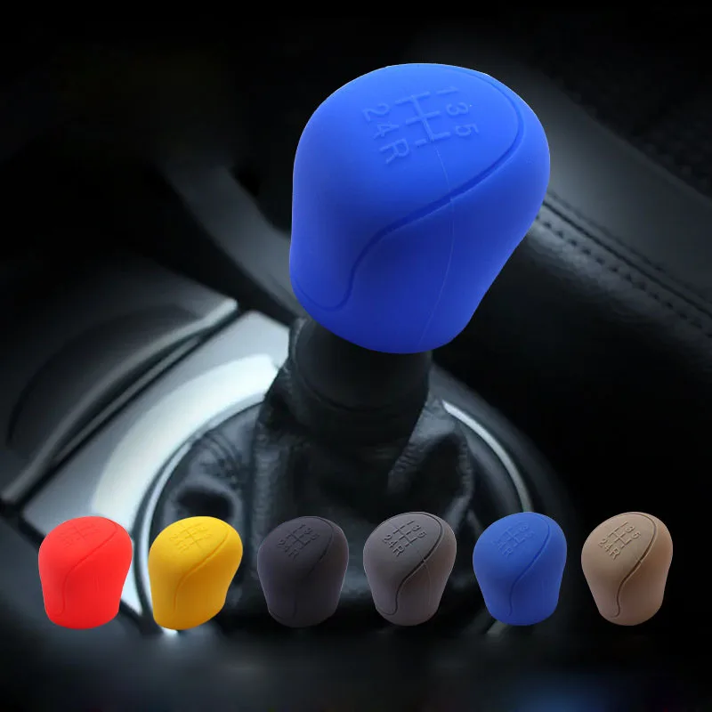 Car Silicone Gear Shift Knob Cover 5 speed Gear Shift Grip Handle