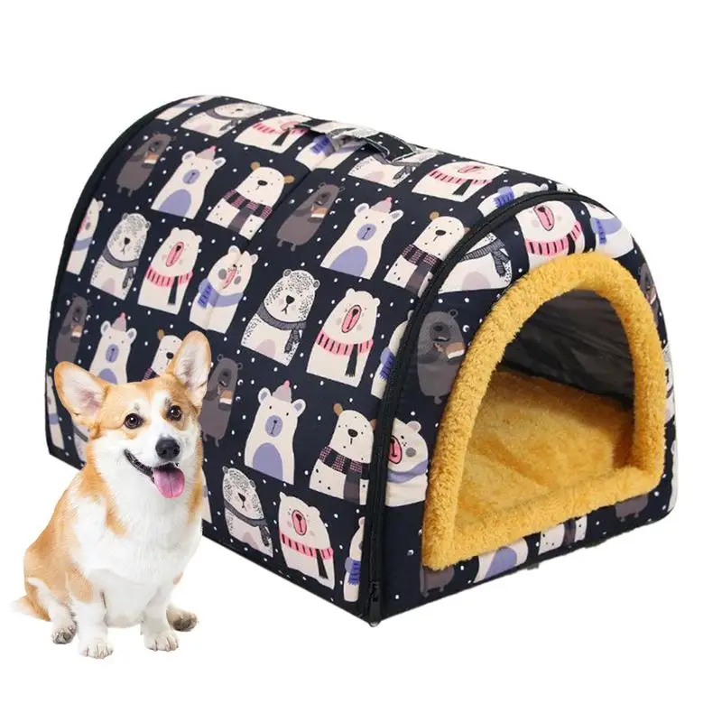 

Dog House Bed Semi Enclosed Pet Hideout Waterproof Cat sleeping Bed Tent Kitten Hideaway puppy warm nest indoor pet supplies