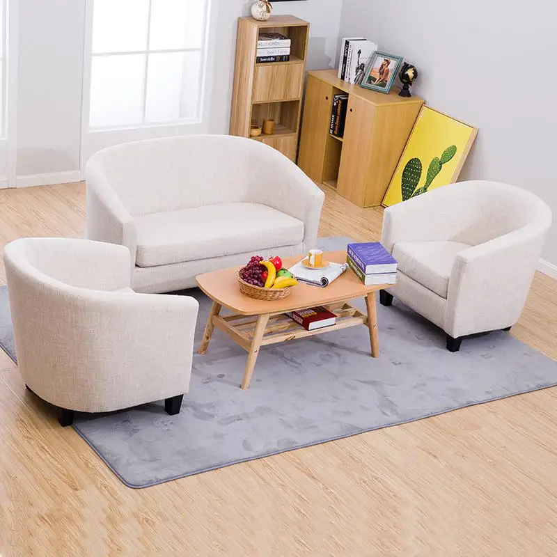 Single sofa leisure card seat hotel cafe sofa small apartment fabric leather net coffee