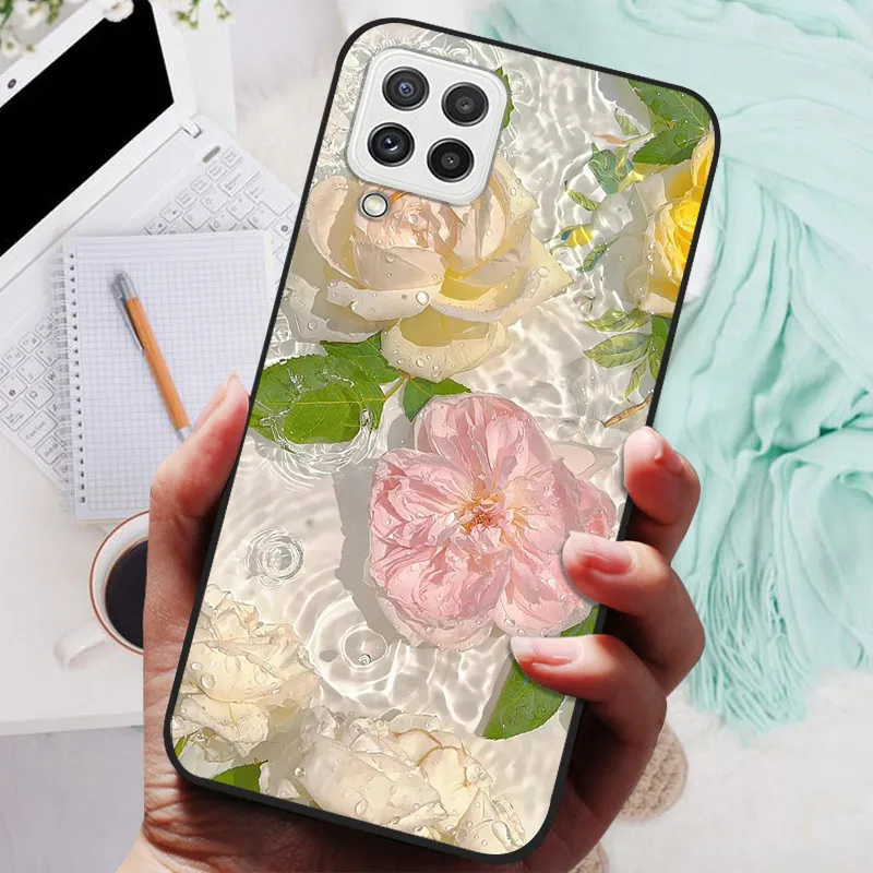 Black Silicone Soft Case with Lion and Wolf Design - Protective Shell for Samsung Galaxy A22/A22s 5G