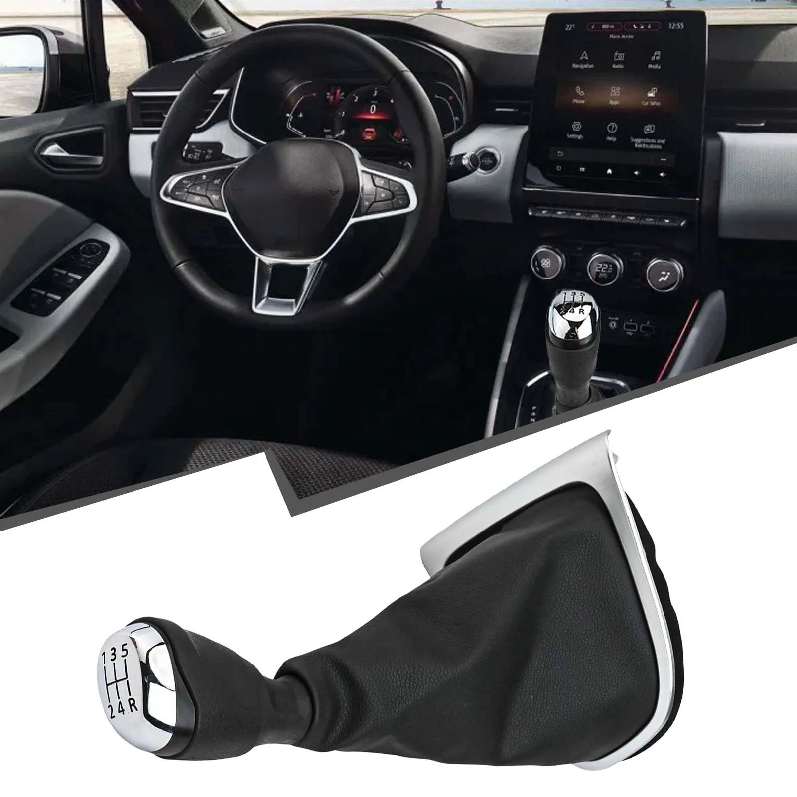 Car Interior Upgrade Shift Knob Car Modification Comfortable Grip Design DIY Installation Assistance For Clio 4