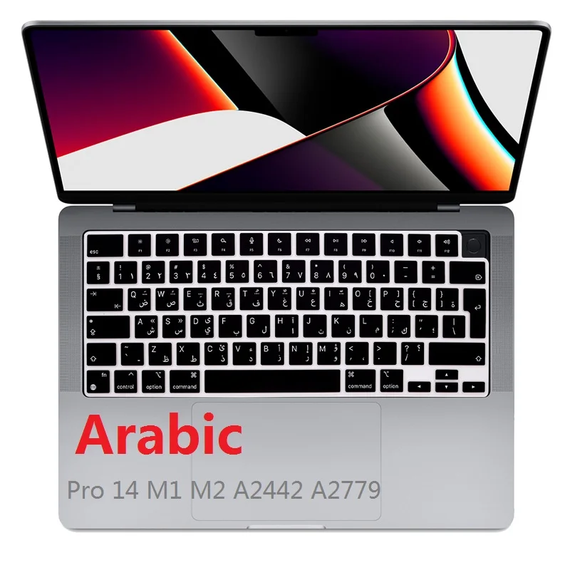 Tpu Skin Per Macbook Pro 14 M2 M1 A2442 A2779 2022 2021 Eu Us Cover Per Tastiera Araba Per Macbook Pro 14 M1 M2 Protezione Araba