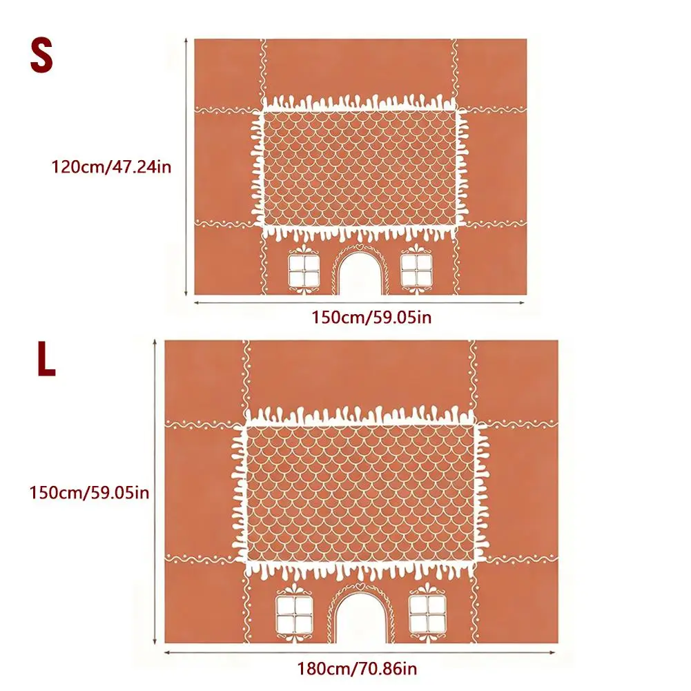 Lot De 3 Nappes De Fête De Noël En Forme De Maison En Pain D'épices En Plastique Pour Garçon Et Fille En Pain D'épices - Toile De Fond Pour Noël, Hiver, Vacances