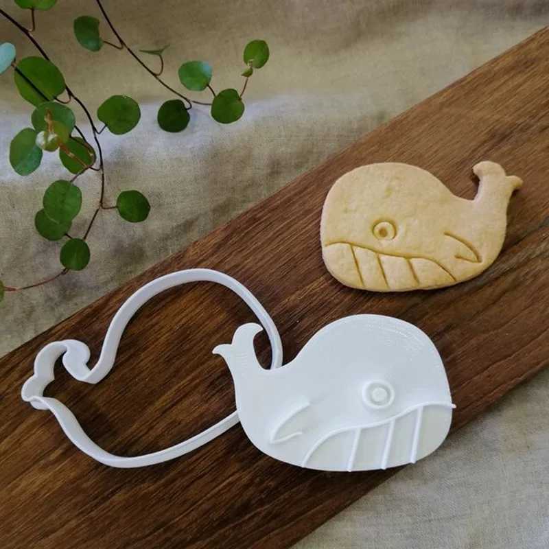DIY Ocean Animals Cookie Cutters With Plunger Stamp Plastic Baking Mold Fish Whale Starfish Turtle And More Shape Biscuit Molds cookie cutter cookie mould