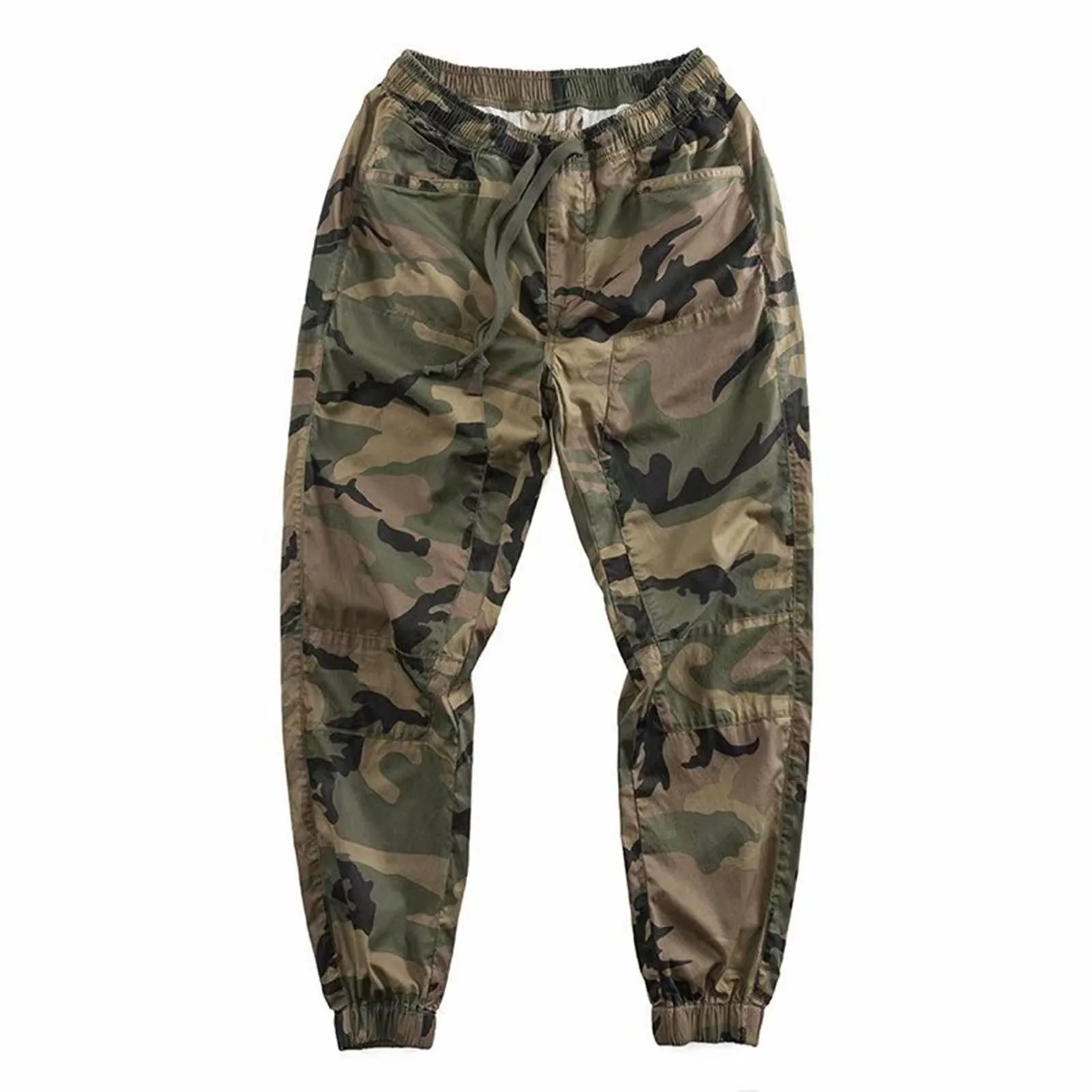 

Men Pants Camouflage Print Elastic Waist Casual Cargo Pants Summer Harem Sweatpants Sports Slacks Trousers Legging Outdoor 124