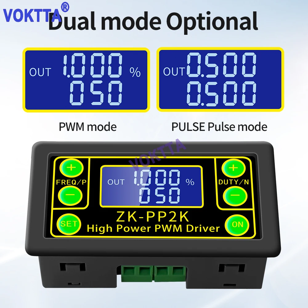 

ZK-PP2K High-power PWM Dimming Motor Speed Control Solenoid Valve Pulse Number Frequency Duty Cycle Adjustable Delay With Shell