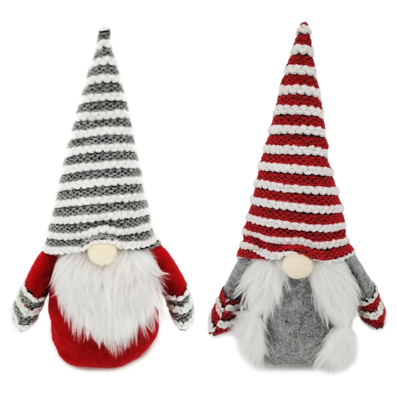 F19F 28cm/11in Christmas Faceless Gnome Santa for Doll Crochet & Washable Nordic Styl