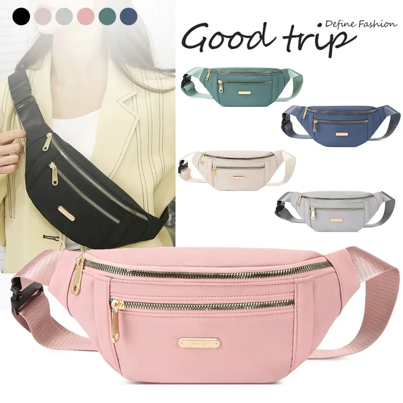 Waist Bags For Women Oxford Leisure Color Waist Bag Shoulder Crossbody